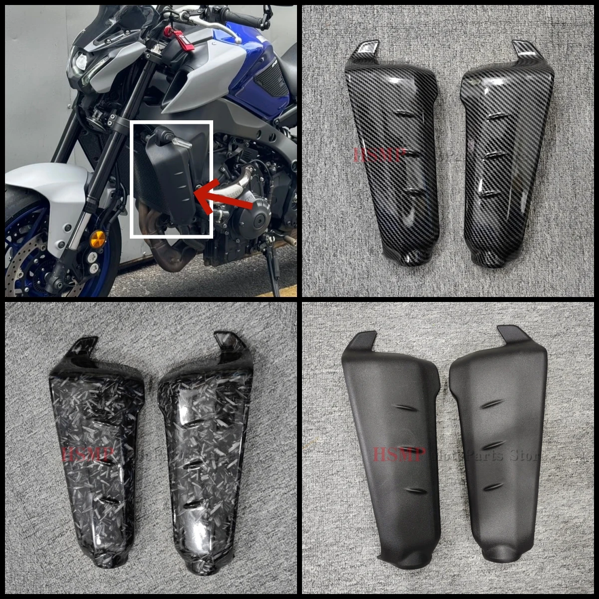 Para YAMAHA MT09 MT-09 2020 2021 2022 2023 cubierta protectora de carenado de Panel lateral de radiador de motocicleta accesorios de carrocería de plástico ABS