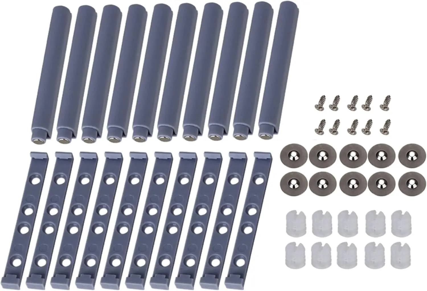 bqlzr-grey-push-to-open-system-damper-buffer-for-cabinet-door-drawer-catch-latch-with-magnetic-pack-of-10