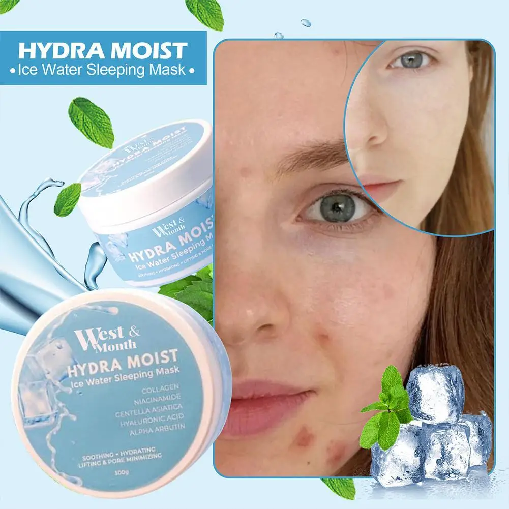 Hydra Moist Ice Water Sleeping Mask Whitening Moisture Facial Care Sleeping Mask Mask Night Repair Aid Products Skin First M8D2