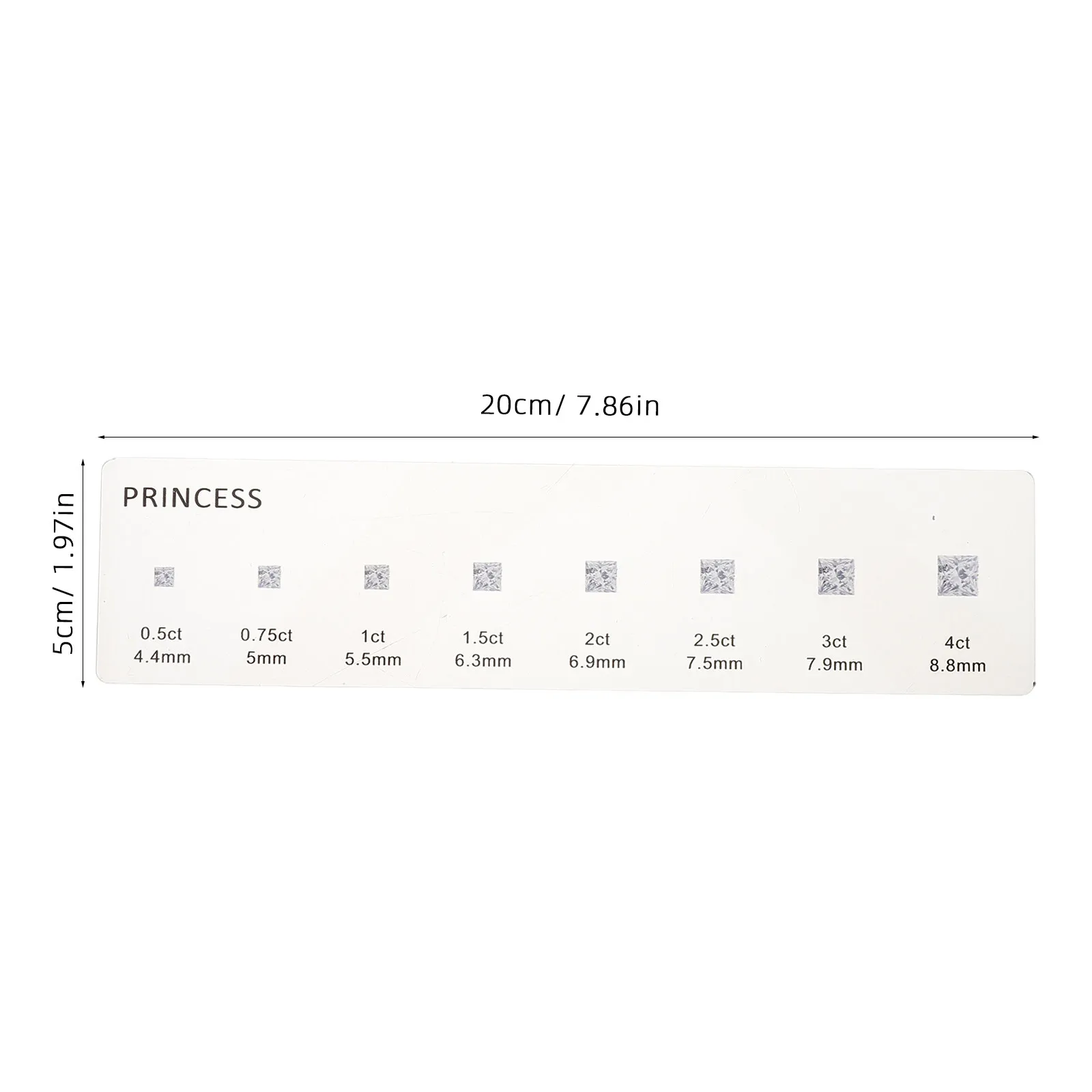 3Pcs Transparent Size Shape Measuring Tool Kit Sizer Tool Size Chart Round Princess Proposal Planning