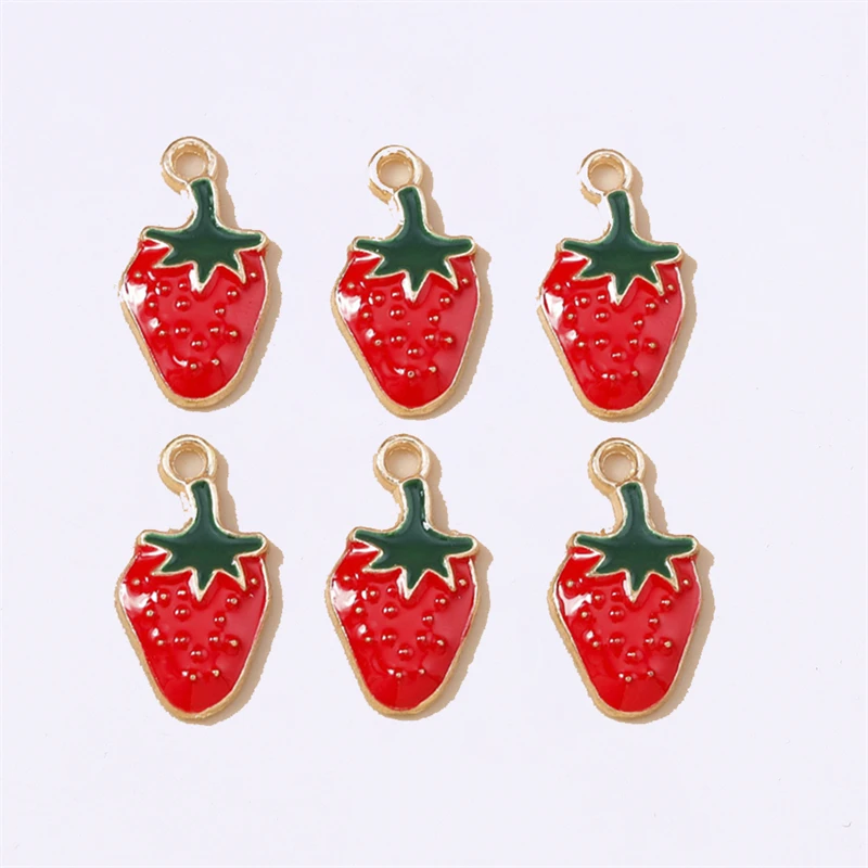 

Duarte 20Pcs/Lot Cute Enamel Fruit Strawberry Charms Pendants for Jewelry Making Drop Earrings Necklaces DIY Crafts Accessories