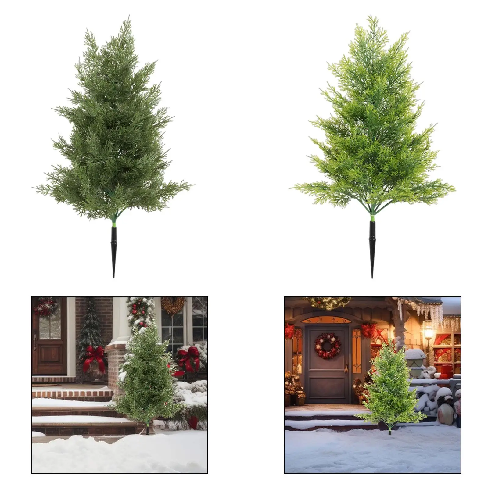 20inch Xmas Artificial Pine Tree with Spike Faux Plants PP Material Rustic for Living Room Stylish Lightweight Realistic Look