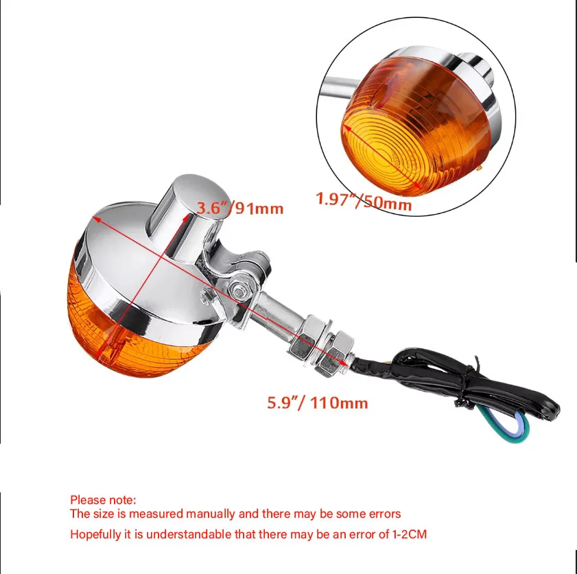 4pcs Motorcycle Turn Signal Light Moto Indicators Flashers Blinkers Lamp For Honda XL100 C70 CT70 CT90 CB350 CM400 CB450 CB750