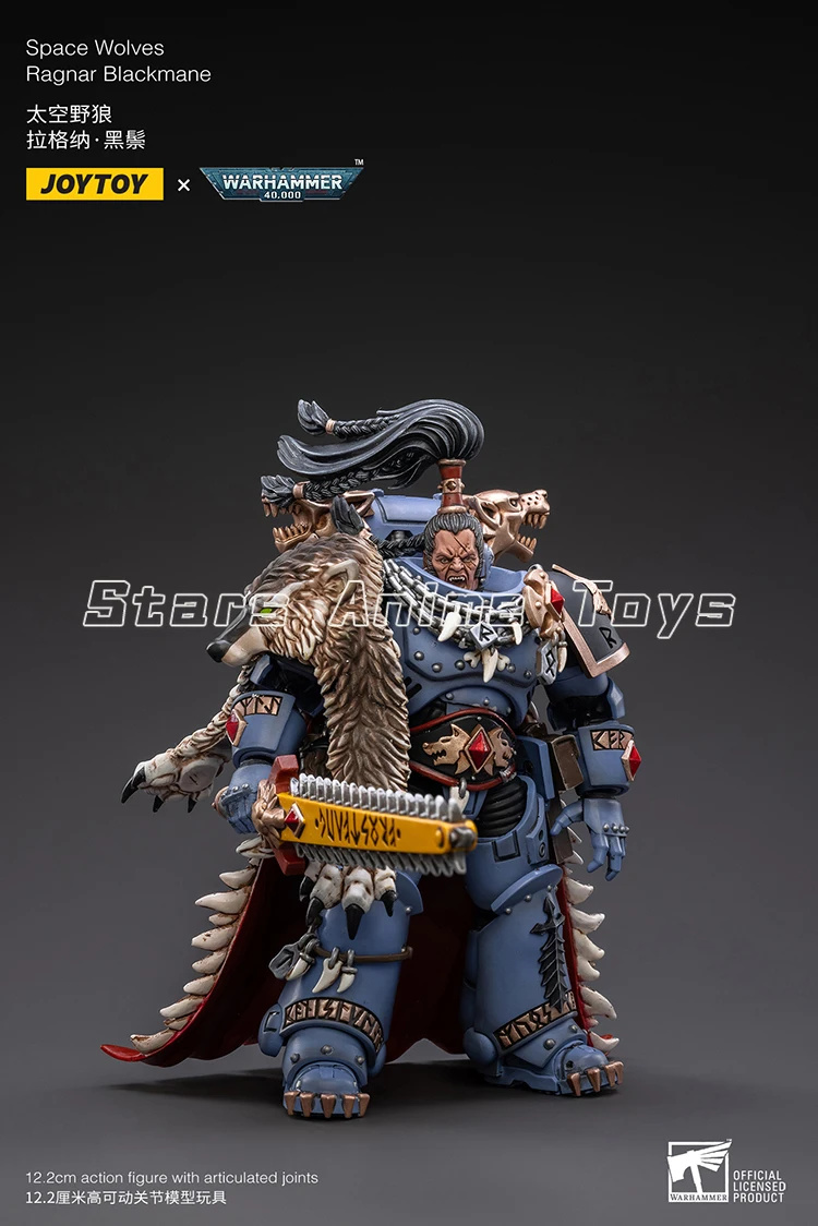 Figurine d'action 1/18 JOYTOY Warhammer 40000 Space Wolves Ragnar Blackmane