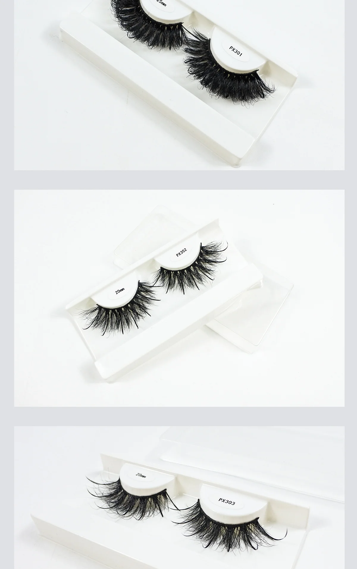 Neue nasse flauschige Nerz Wimpern mit Spikes Make-up Anbieter 16mm 18mm 25mm Volumen lang natürlichen Look Nerz Wimpern Großhandel – Detail 9