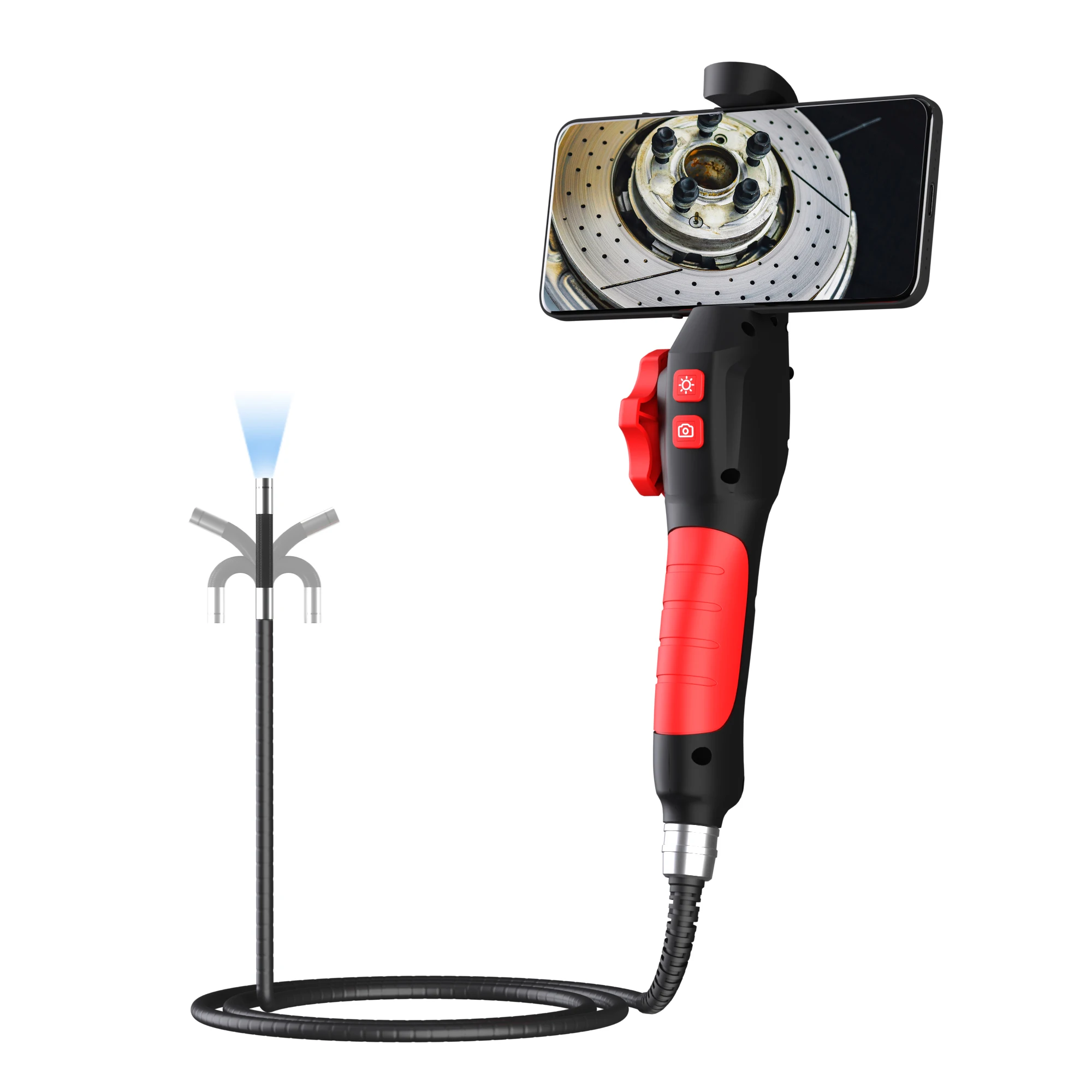 2MP 1080P 6MM Two Way Articulating 180 Degree Steering Endoscop;e Camera Digital Microscope for Inspection Borescope