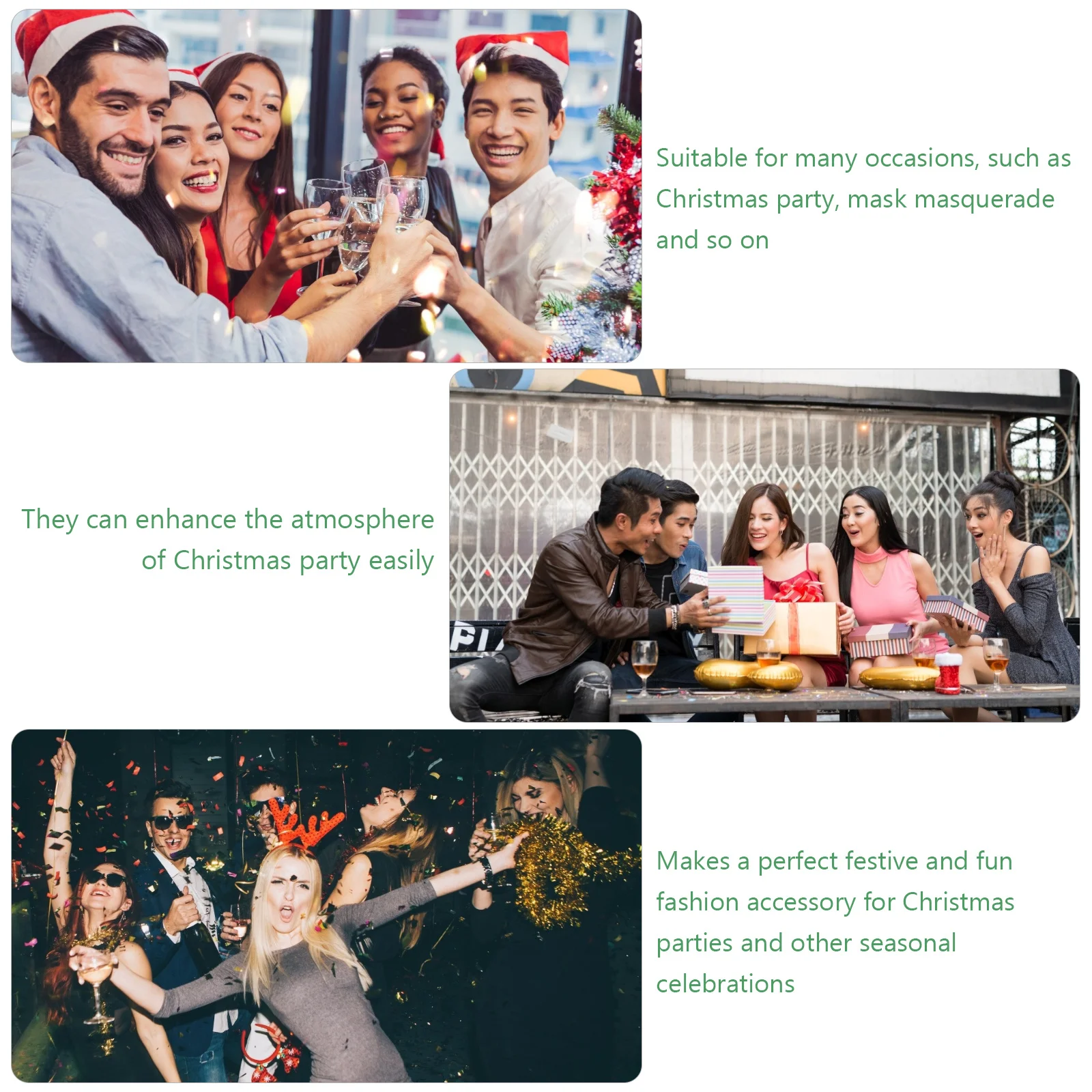 

6Pcs Christmas Antler Headband Festive Hair Clasps for Xmas Party Headdress Decoration Dance Event Cosplay Supplies