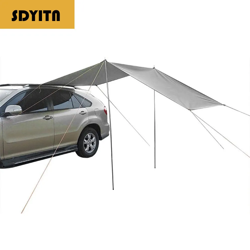 

Multifunctional Portable Camper Trailer Tent Roof Top Car Shelter, 3-4 People Ultra-Light Awning Anti-Sun and Rainproof Pergola