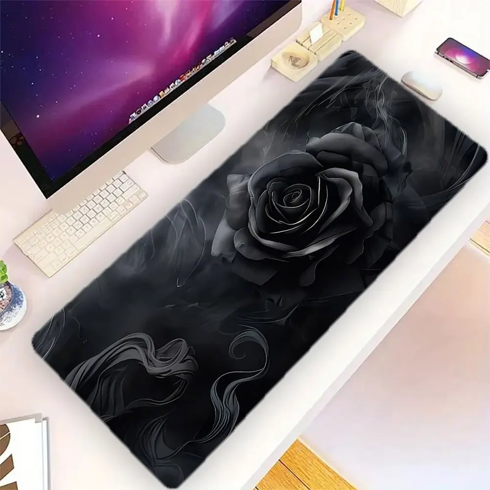 

Игровой коврик для мыши Black Rose Smoke: Прочный, резиновый, противоскользящий, большой коврик для стола и клавиатуры