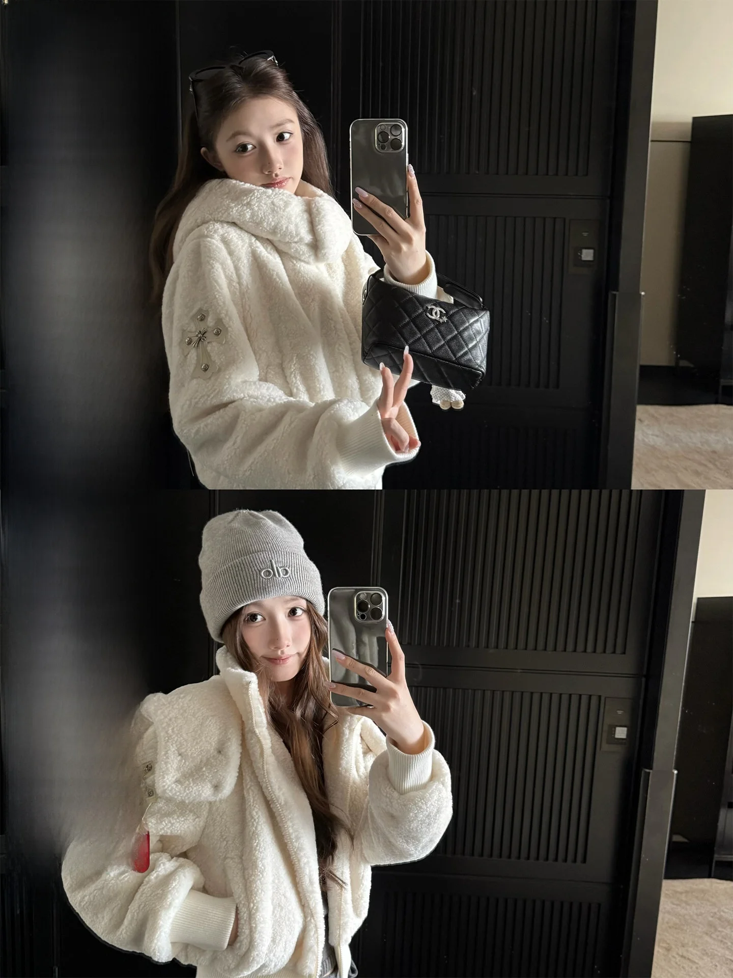 

Chestnut London Thiened Lamb Fur Hooded Jaet Women's Autumn Winter Outerwear Simple Sle Loose Fit Long Sve Zipp...