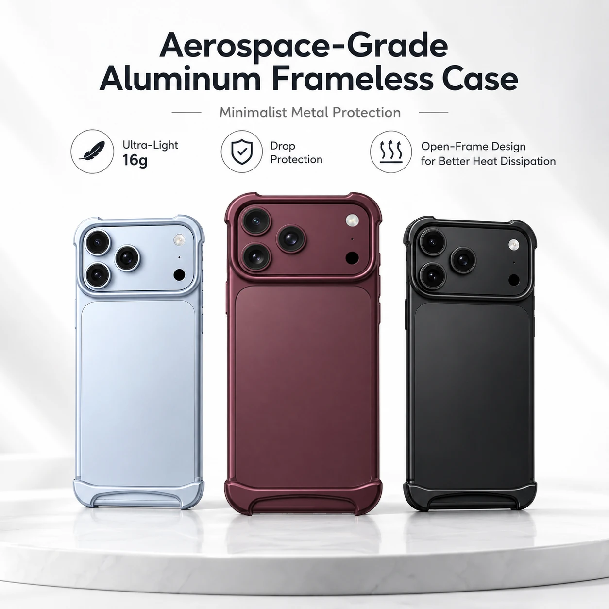 Oryginalne etui z aluminium, gumy SEBS i metalowego bumpera, dwuwarstwowe, w kształcie łuku, dla iPhone 18 17 Pro Max Air, unikalny design, wytrzymała osłona.