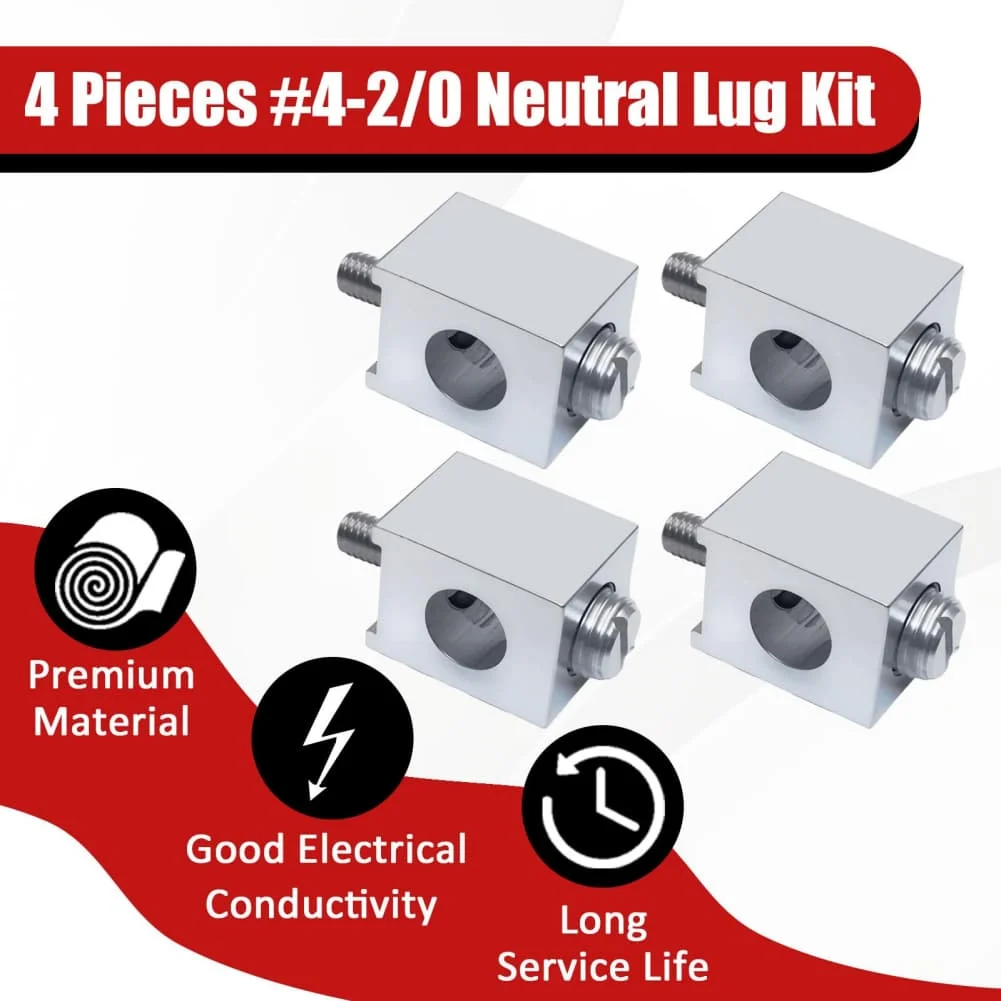 Set of 4 Straight Through Quick Connect Terminals CA10UF Aluminum Alloy for Electrical Distribution Applications