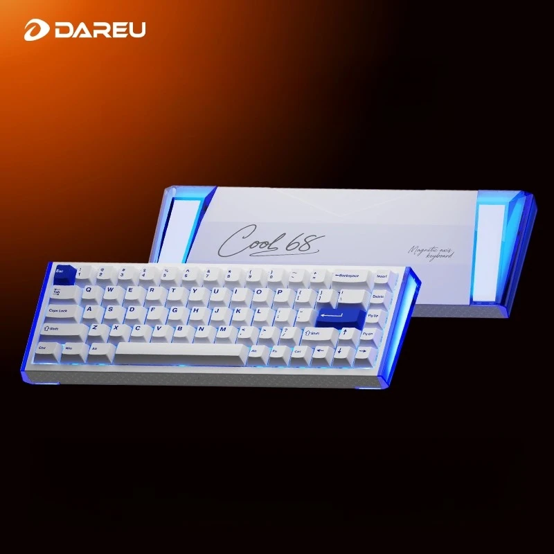 Dareu cool68 teclado com fio, chave completa, eixo magnético permutável, teclado personalizado, junta 8000hz, adequado para jogos e-sports