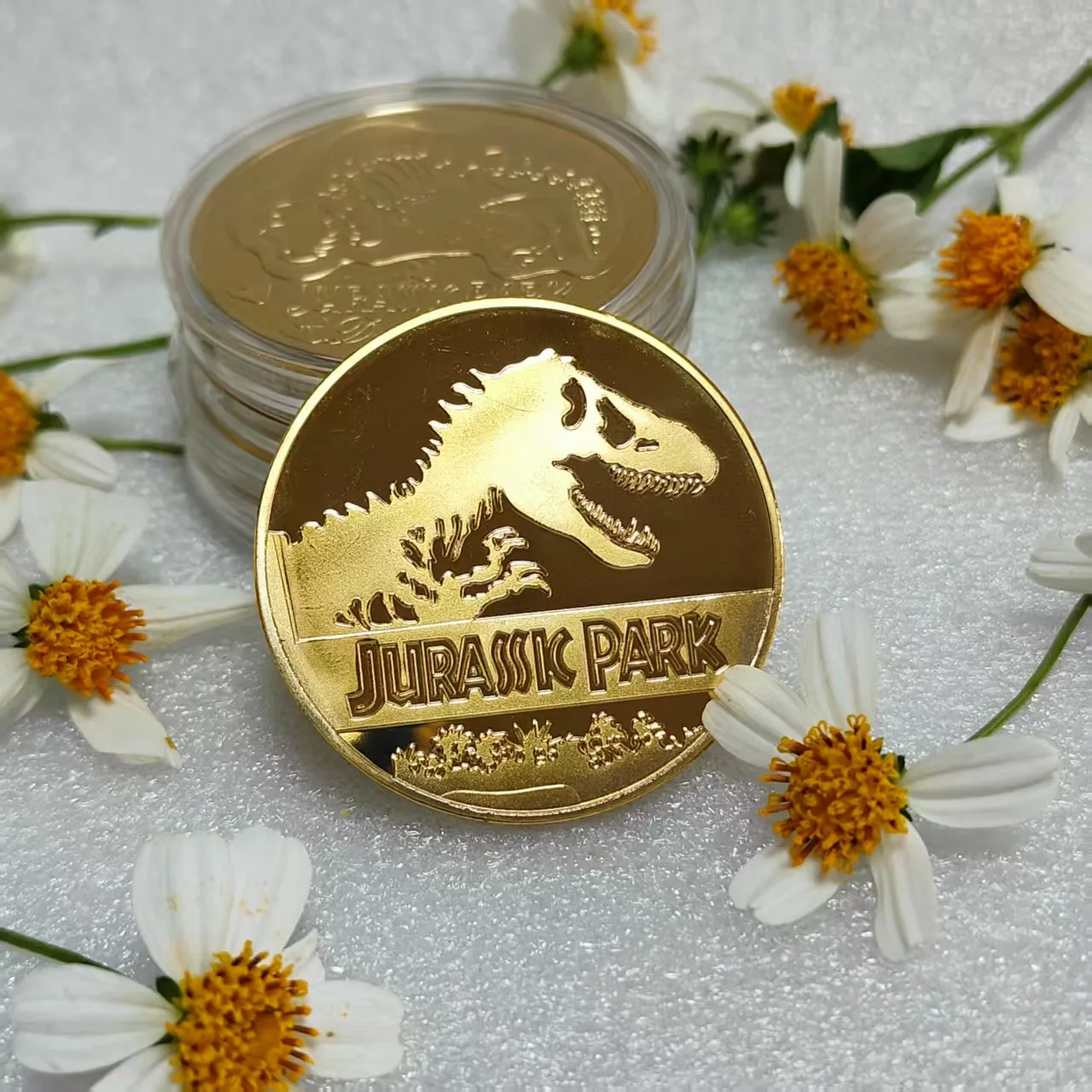 new arrival dinosaur jurassic park gold coin collectibles united states fossil challenge coin movie souvenir home