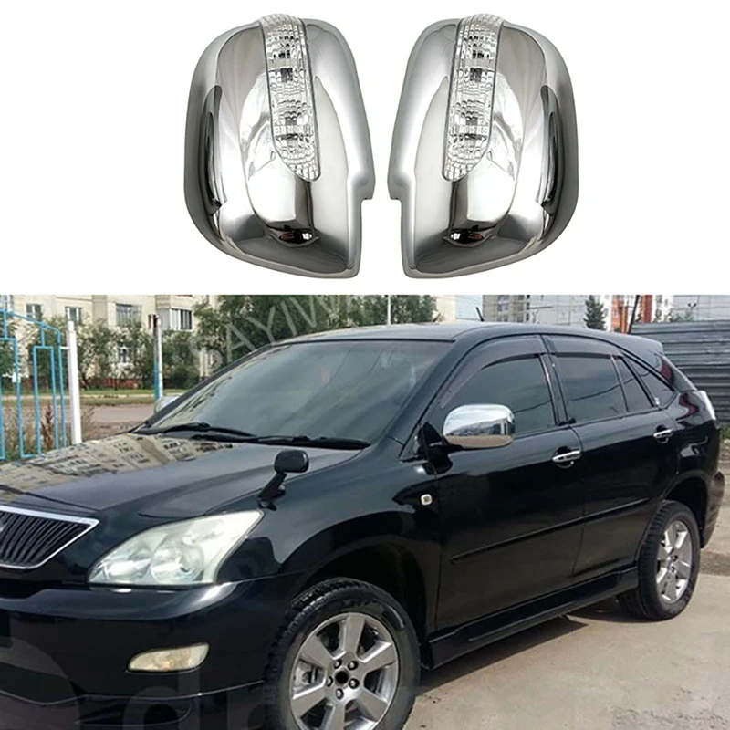 

X-T Car ABS Chrome Rearview Mirror Cover with LED Mirror Light for Lexus RX330 RX300 RX350 RX450H 2003-2008