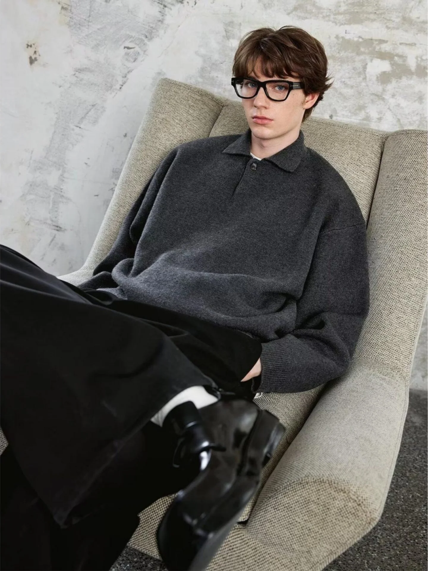 

Men's Ne Knitwear Pure Color Heavyweight Sweater Casual Sle Base Layer irt Comfortable Fit Long Sve Winter irt