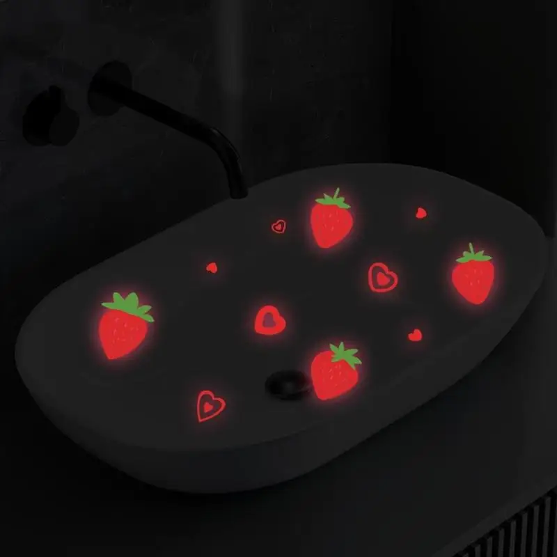 Glow In The Dark Sink Stickers Luminous Glass Stickers Washbasins Stickers Toilet Sticker Self-adhesive Removable Home Decor