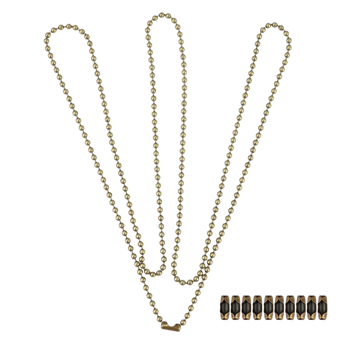 

20Pcs Pull Chain Set Metal Replacement for Ceiling Fan Light Lamp Fixture Durable Easy Install on-Off Pull Chain