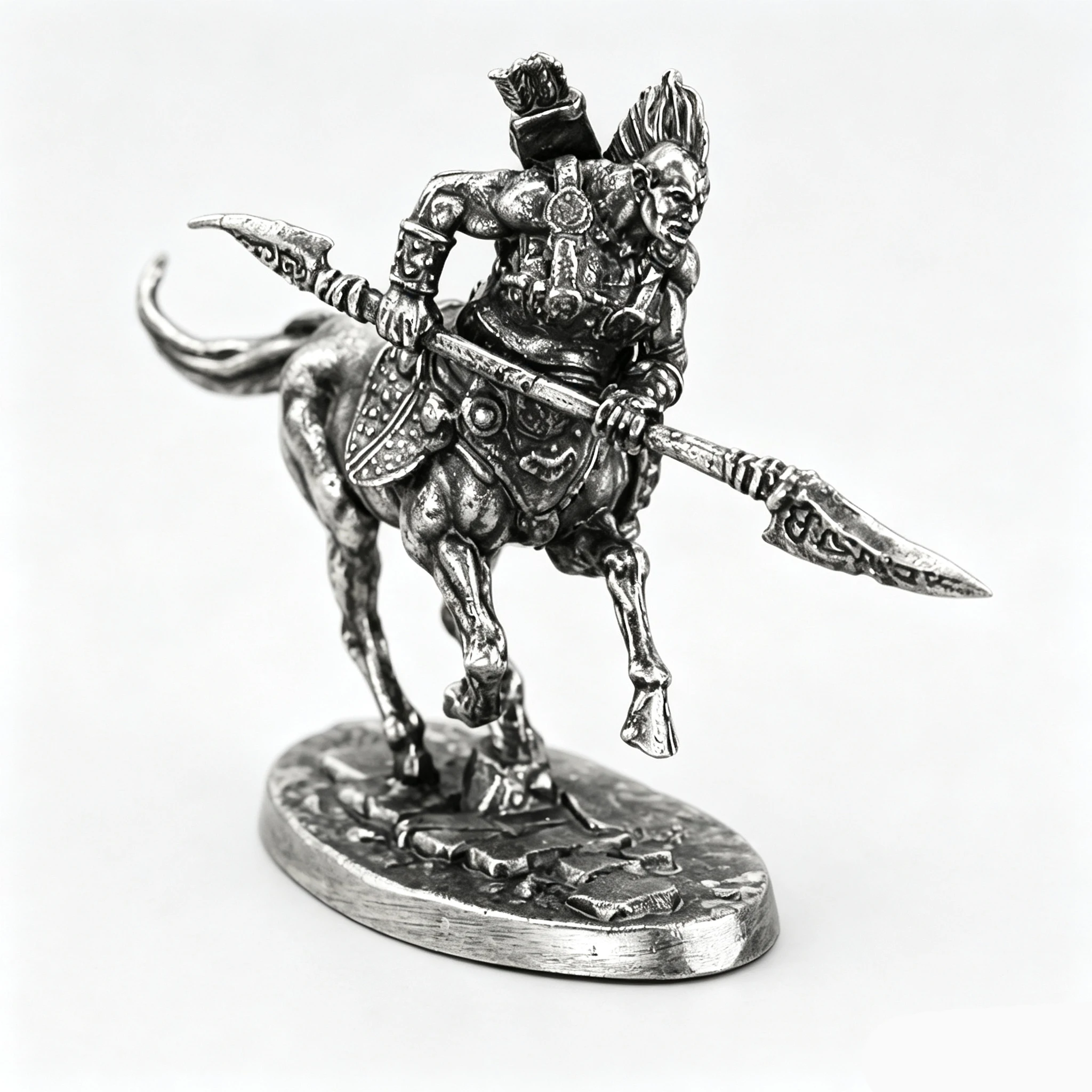 Finished Metal Centaur Warrior Miniature Action Figure Tabletop Game Car Decor Home Display Gift for Hobbyists Men Collection