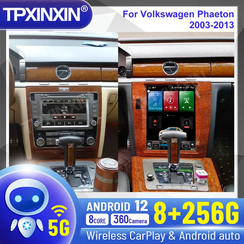 

Автомагнитола 2 Din, Android 12,0, 8 + 256 ГГц, для Volkswagen Phaeton 2003-2013