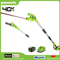 Greenworks 40V 2in1 Cordless Pole Saw 8 Inch with Hedge Trimmer Attachment Up to 9 Feet Untra Polesaw Pole Trimmer 20302