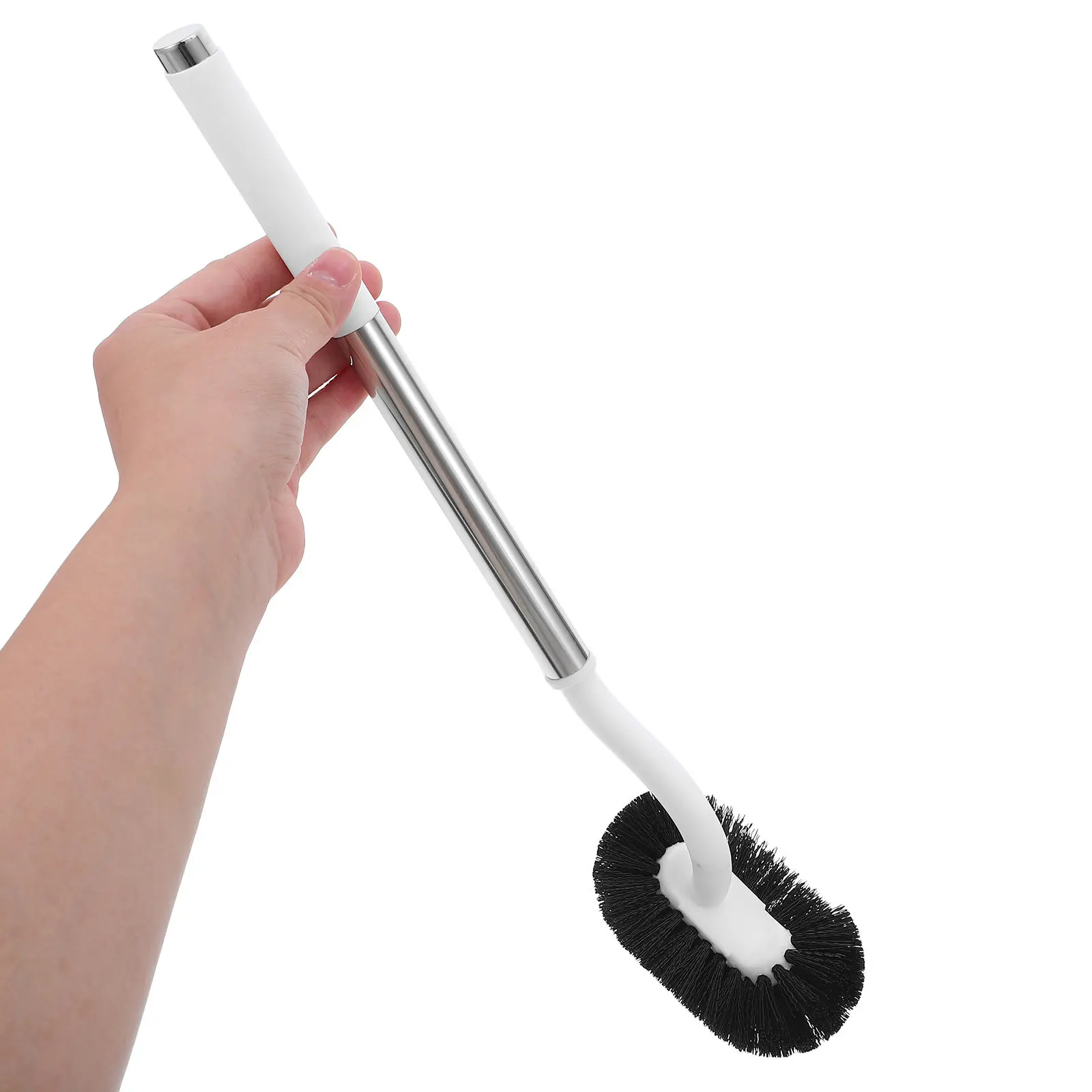 

1Set Golf Toilet Brush Holder Set Curved Bristle Scrubber Long Handle Bathroom Deep Cleaning Brush Tool Curved Bristle Scrubber