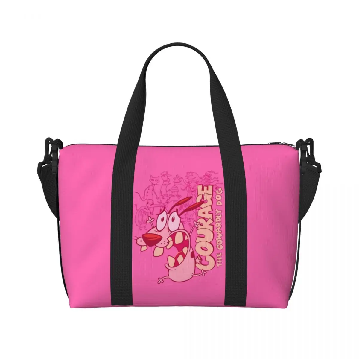 مخصص C-Courage الجبناء الكلب حقيبة حمل على الشاطئ حقيبة المرأة الكلب الكرتون مقصورة كبيرة شاطئ رياضة حقائب السفر