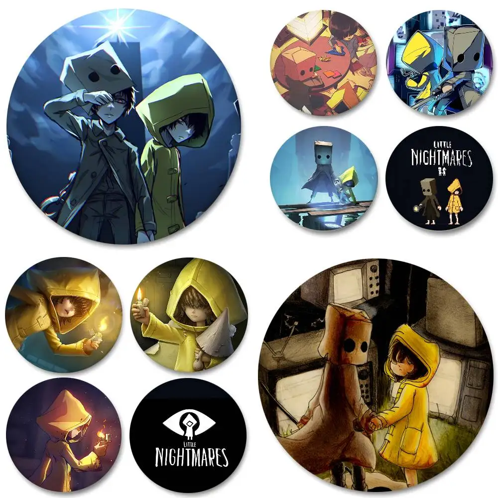Game Anime L-Little Nightmares Rundes Abzeichen Kreative Brosche Kleidung Rucksack Accessoires Anstecknadel
