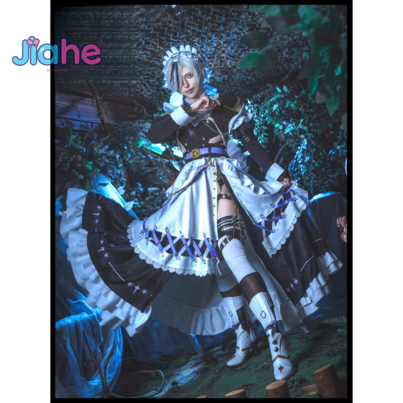 Juego Nu: disfraz de Cosplay de hoja de Carnaval, disfraz de Halloween, Carnaval, dulce vestido de sirvienta, accesorios, conjunto de accesorios, uniforme de hoja Lolita para hombre y mujer