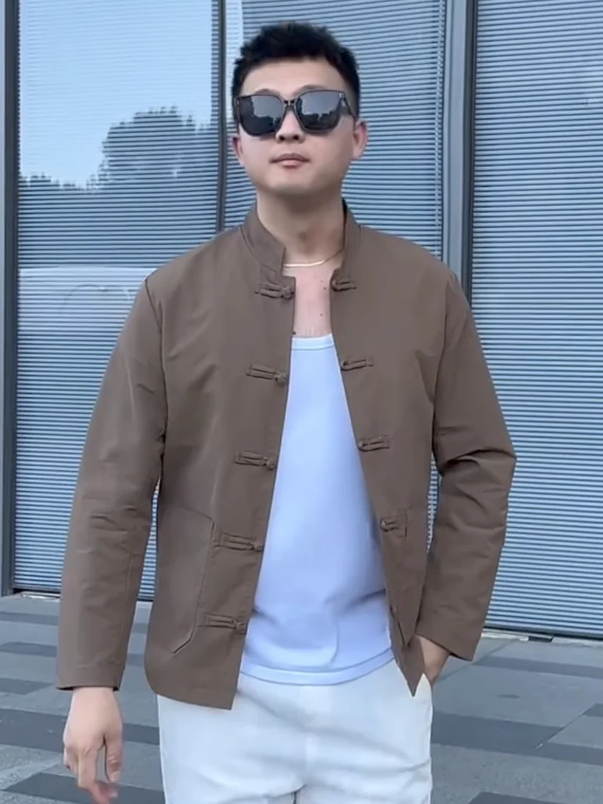 

Новая мужская повседневная куртка в стиле тан, высококачественная модная рубашка на пуговицах с длинным рукавом для весны и осени, удобная молодежная одежда