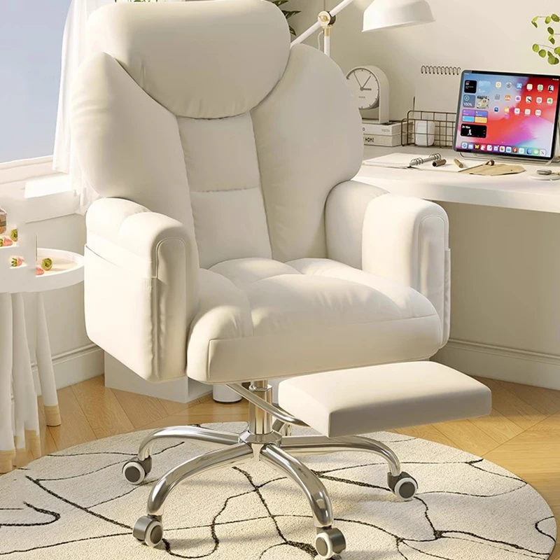 Leather Home Office Chair Conference Gaming White Lounge Recliner Rolling Office Chair Ergonomic Sillas De Oficina Furniture