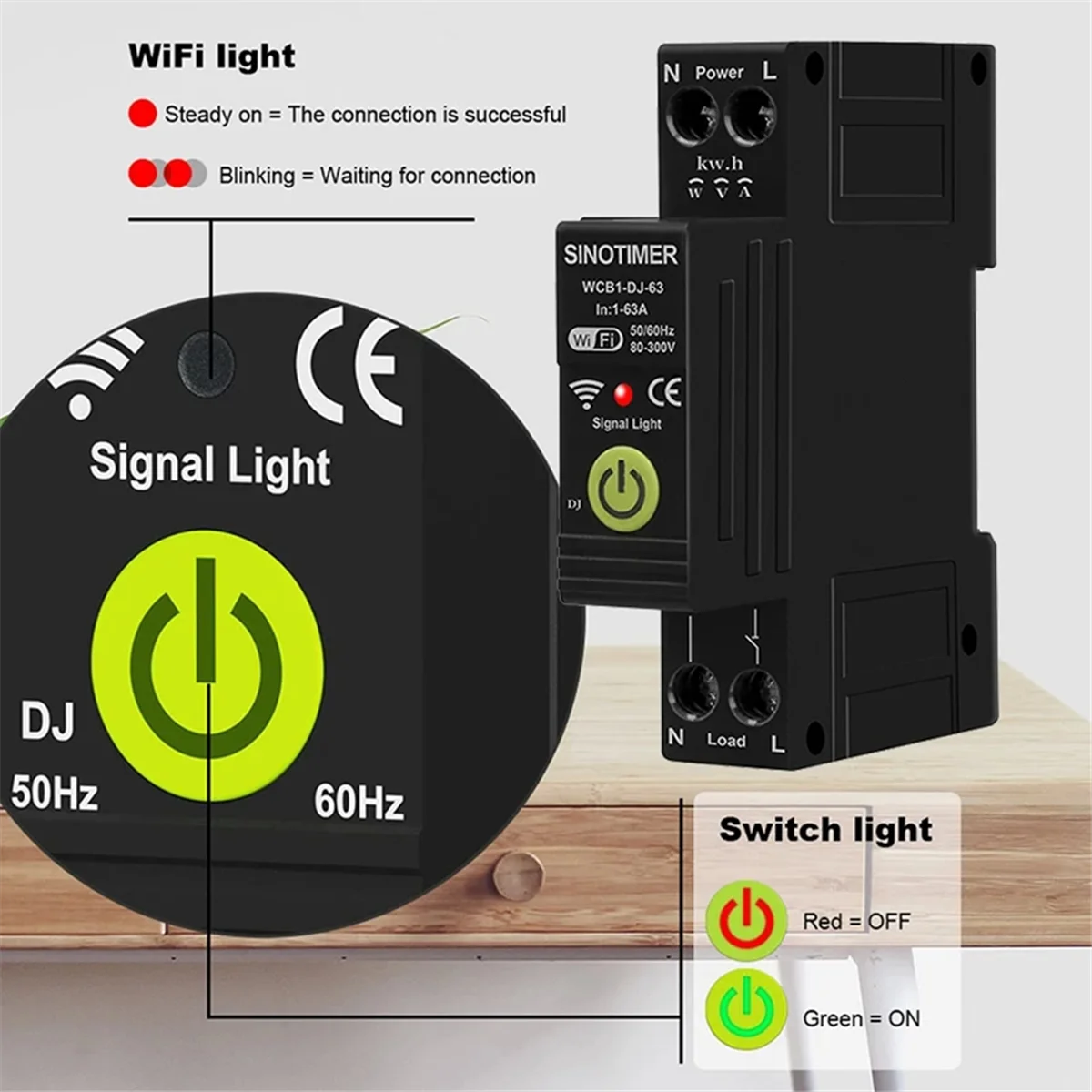 SINOTIMER WIFI Overvoltage and Undervoltage Protector Photovoltaic Bidirectional Energy Meter KWH Metering Time Switch