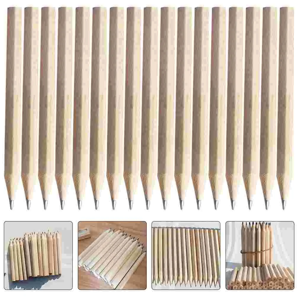 50 Pcs Short Pencil Preschool Pencils Writing Learning Mini Thick Wood Kindergarten Child for Toddlers Kids Portable