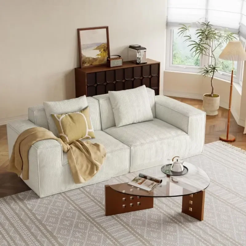 Wholesale Cream White Compression Sofa Bed Living Room 2 Seat Sofa Soft Medium Firm Sleep Over Compressive Sofa