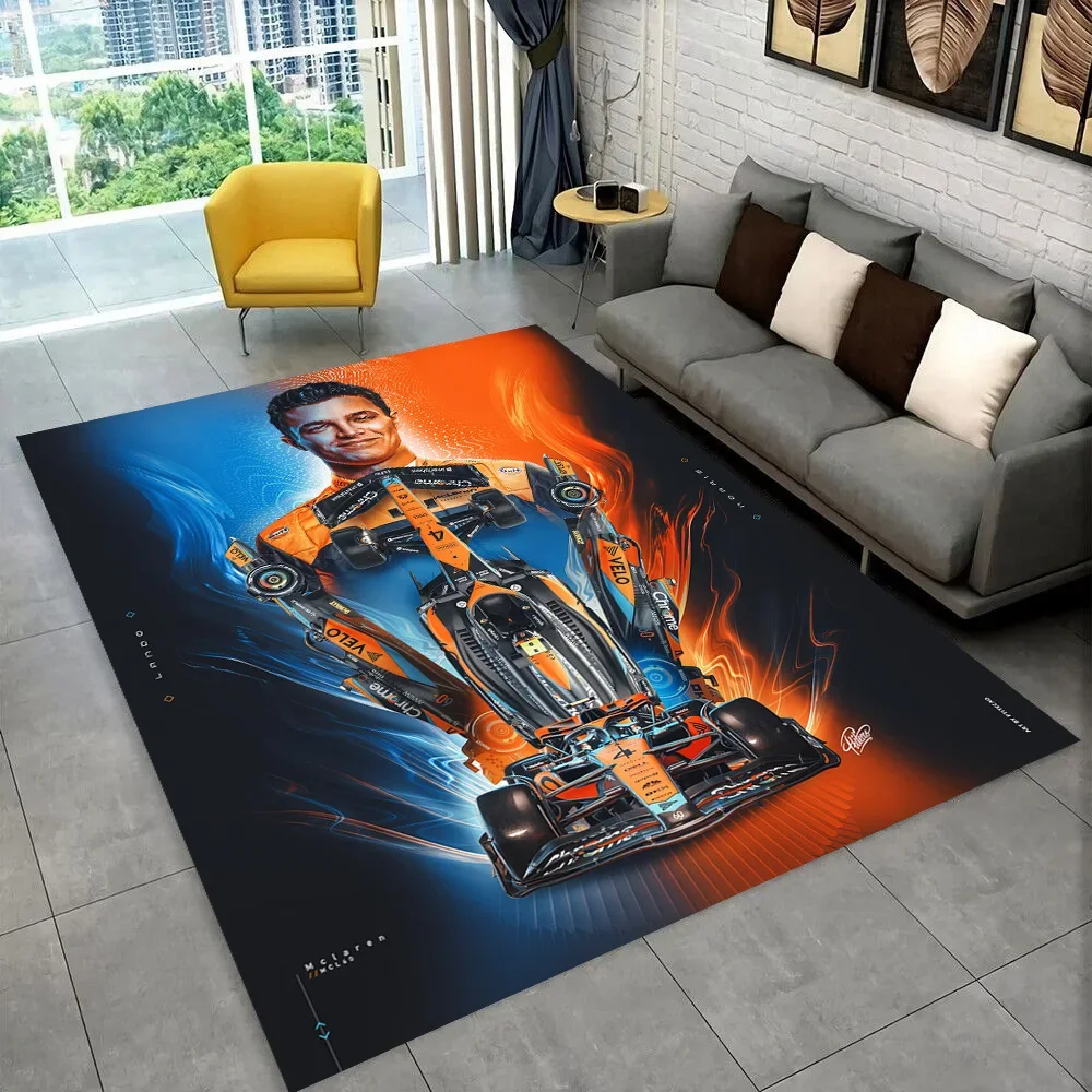 3D Landos Norris F1 Racer Area Rug,Carpet Rug for Living Room Bedroom Sofa Doormat Decoration, Kid Play Non-slip Floor Mat Gift