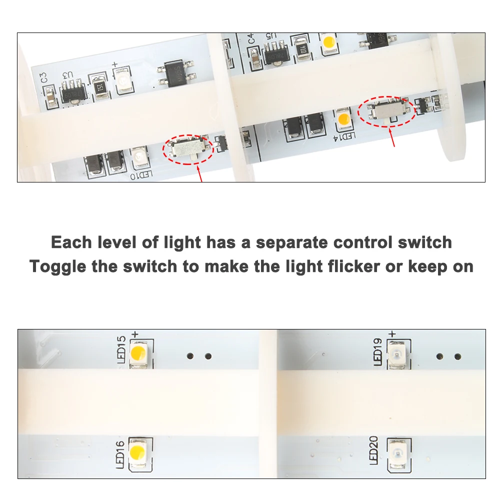 2 camadas rotatable 180 luz de advertência vermelha da pilha luz industrial para a máquina do cnc dc 24v 12v ac220v 110v constante piscando luz led