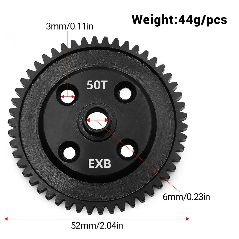 Przekładnia centralna ze stali węglowej 50T W249 W248 do ARRMA 1/8 Kraton Outcast 1/7 Mojave EXB |   Wytrzymały