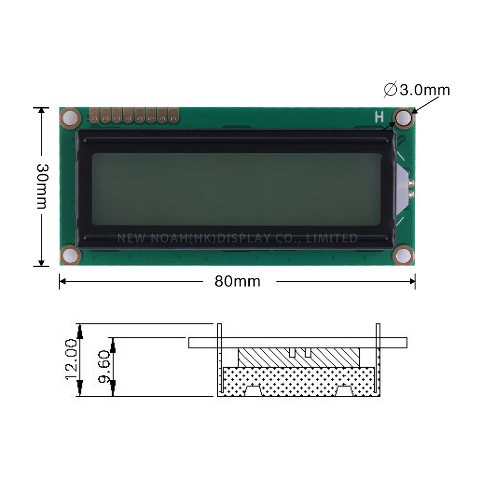 شاشة عرض LCD وحدة واجهة ، منفذ تسلسلي وحدة LCD ، ضوء أحمر ، أحرف سوداء ، 1602Y IIC ، 2x16 ، 2x16 ، 8Pin ، AIP31068