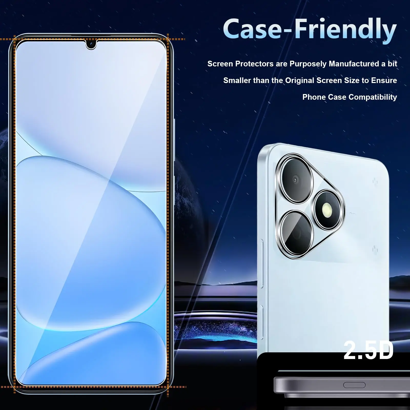 Screen Protector For Realme Note 80 6.74 Inches OPPO Tempered Glass HD 9H Transparent Clear Anti Scratch Case Friendly