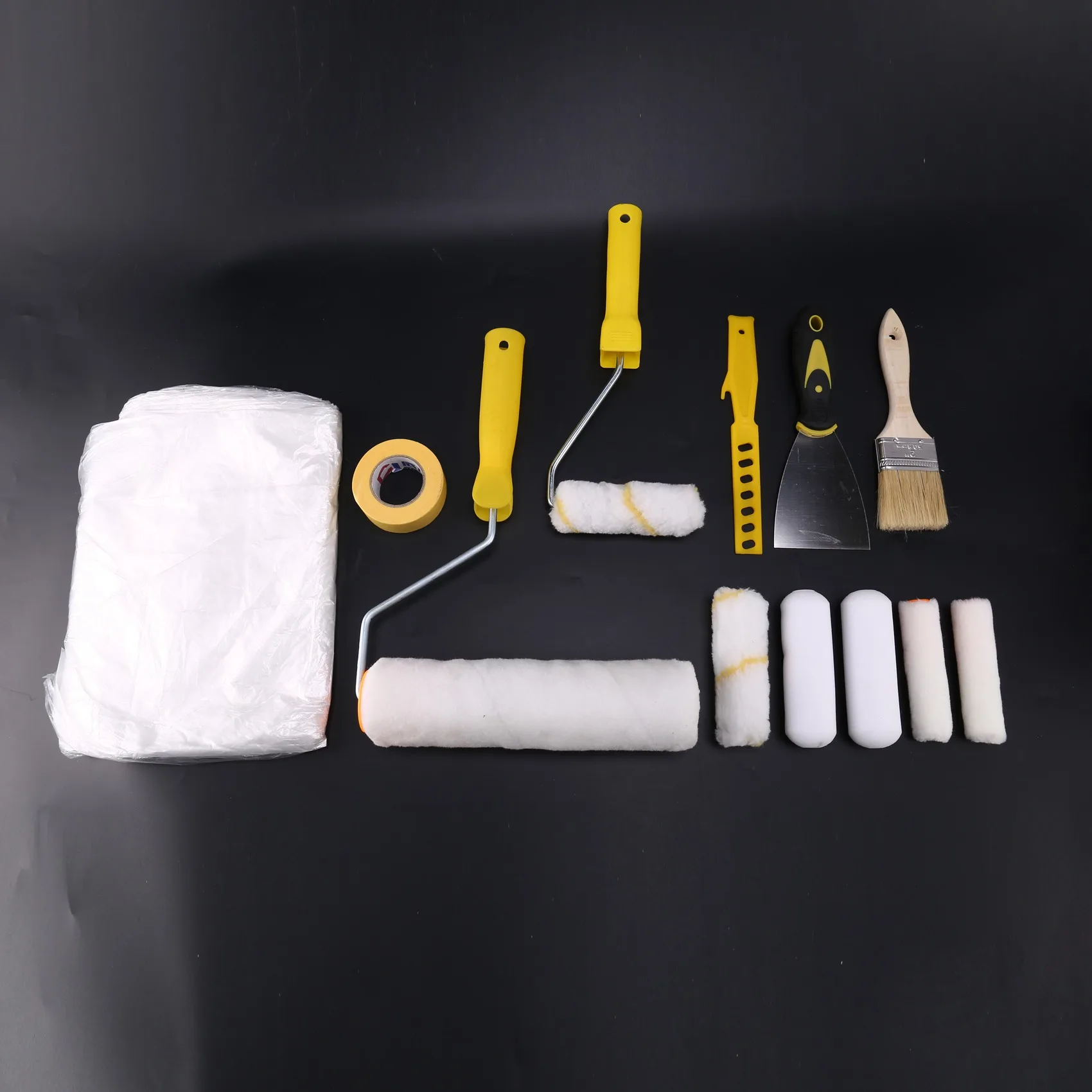 HOT-14Pcs Paint Brushes Set 4-Inch Mini Roller Cover Refills For Wall Bathtub Paint Refinishing Sponge Roller Kit