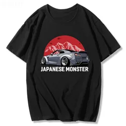 JDM T Shirt for Men Japanese Monster Retro 90s CRX100% Cotton Short Sleeve Summer Casual Harajuku Male Tees Oversized