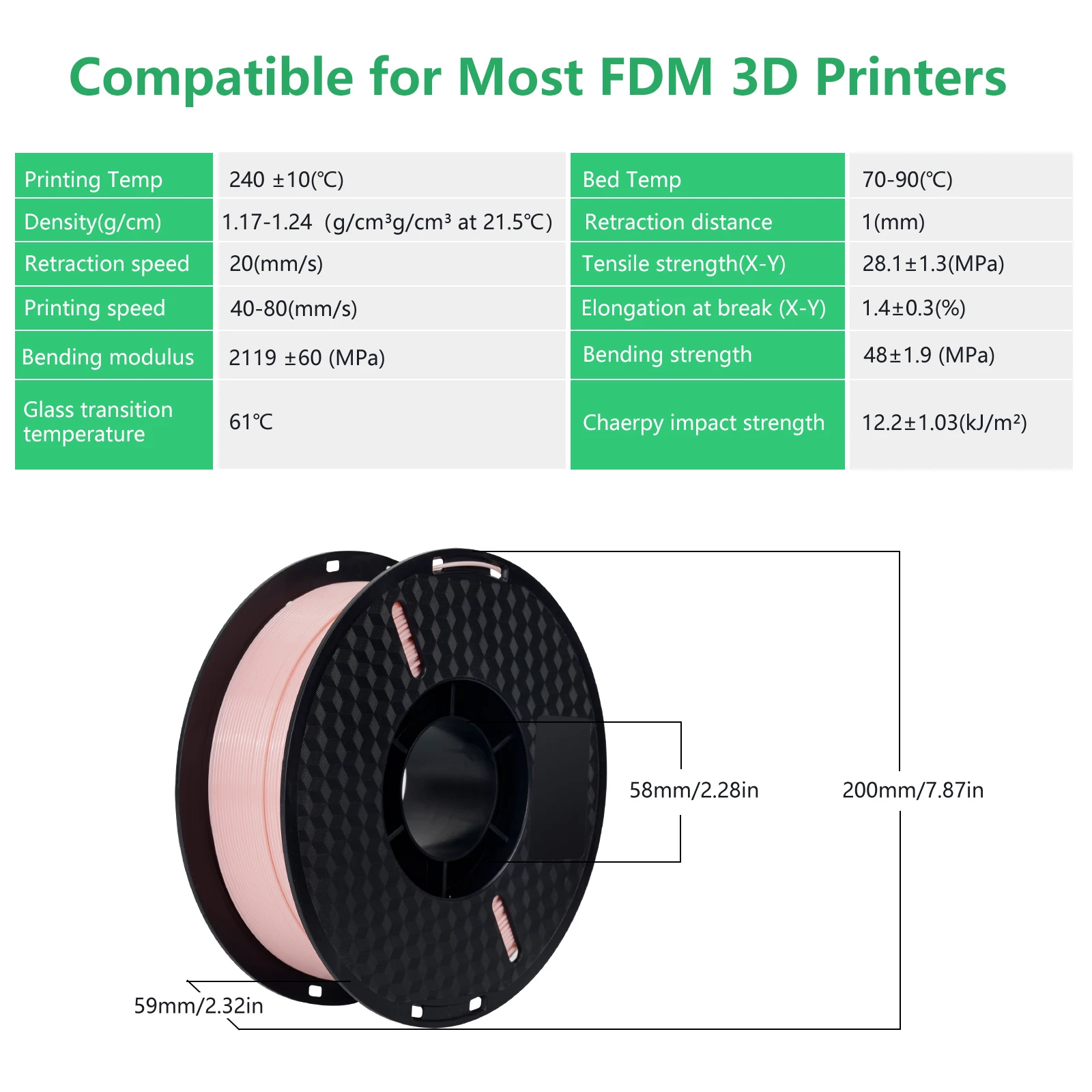 Kee Pang 3D Printer 1KG 1.75mm PLA PETG Filament 2.2lbs High Quality 3D Printing Eco-friendly Plastic Consumables