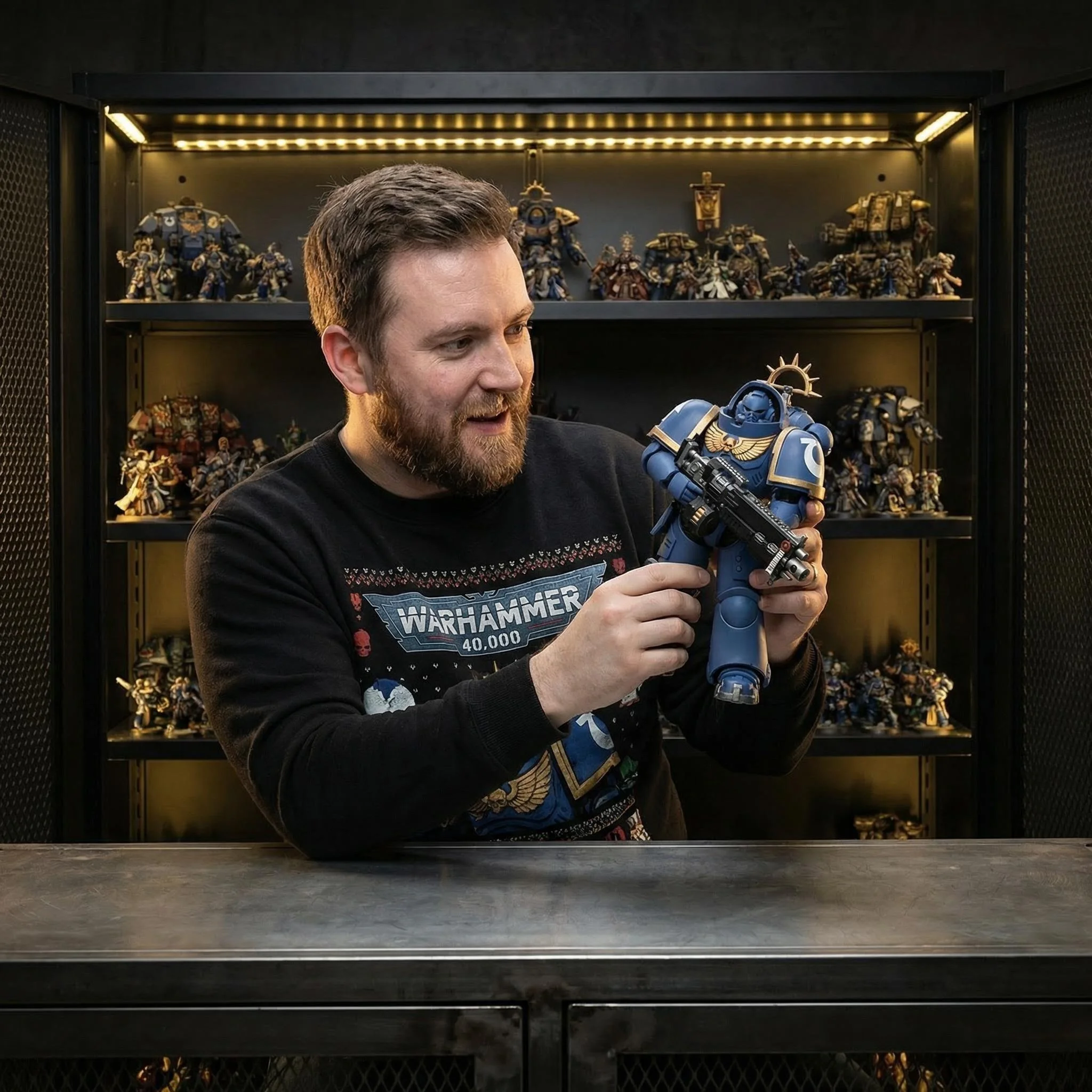 

1:18 JOYTOY Warhammer 40K Premium Collectible Action Figure Exquisite Details Lifelike Facial Expressions Desktop Decor Fan Gift