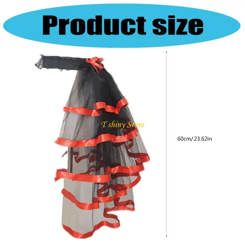 Jupe longue en Tulle superposée à taille élastique, pour événement Cosplay Costume théâtre, N58F