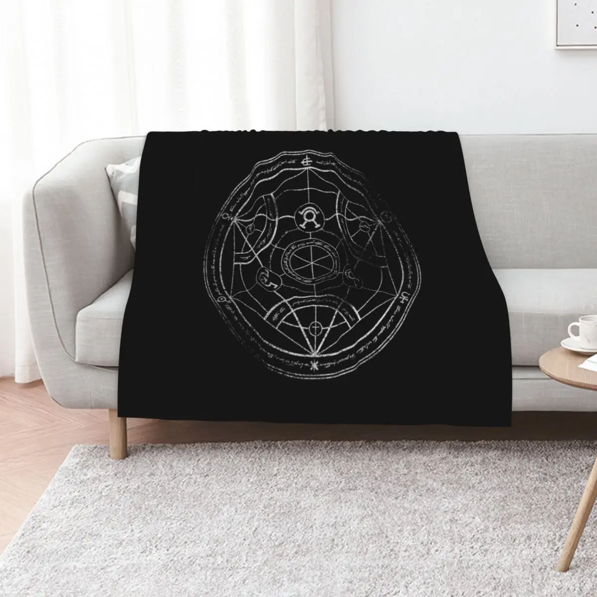 Human transmutation circle - chalk Throw Blanket Soft Beds Quilt Furrys Camping Flannel Plaid on the sofa Blankets