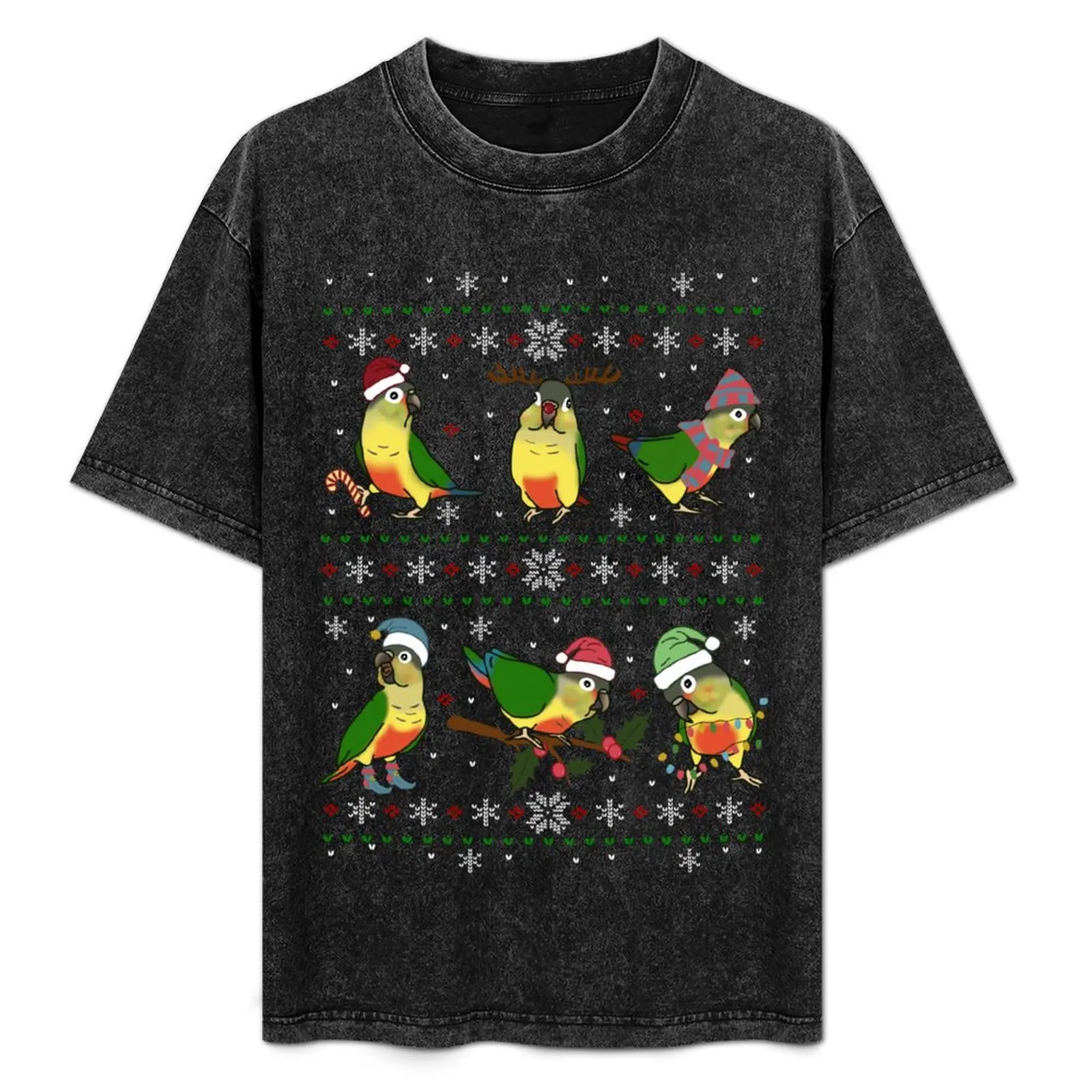 

Yellow sided conure Ugly Christmas T-Shirt Modern Print Casual T-Shirt
