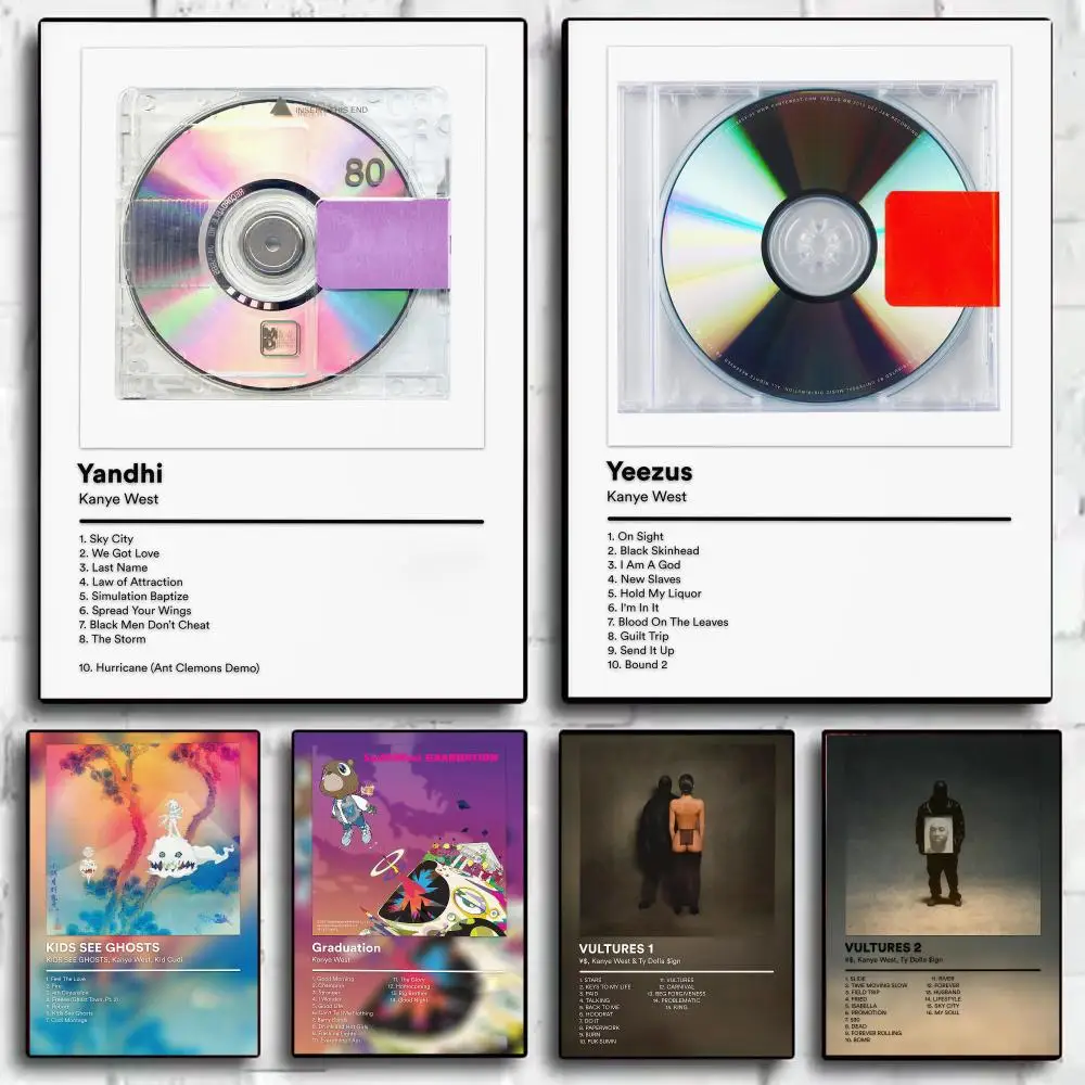 Popular Singer K-Kanye West Poster Wall Art Poster Print Decorative Artwork for Bedroom Living Room Office Home Decoration