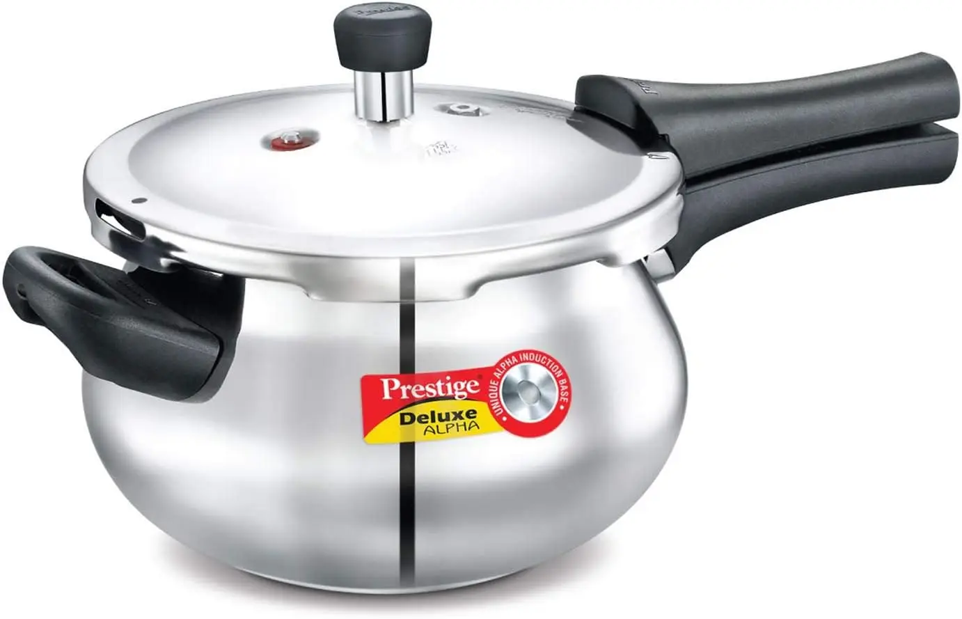 

3.3-Liter Stainless Steel Pressure Cooker with Induction Base, Silver, 8x13x6 Inches