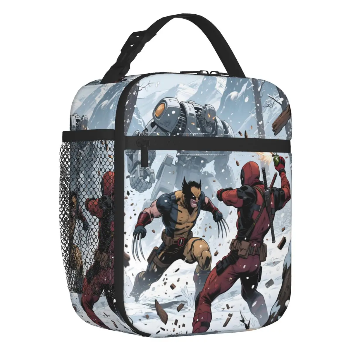 

Custom Wolverine Deadpool Movie Lunch Bag Cooler Thermal Classical Film Insulated Lunch Boxes for Kids School Children