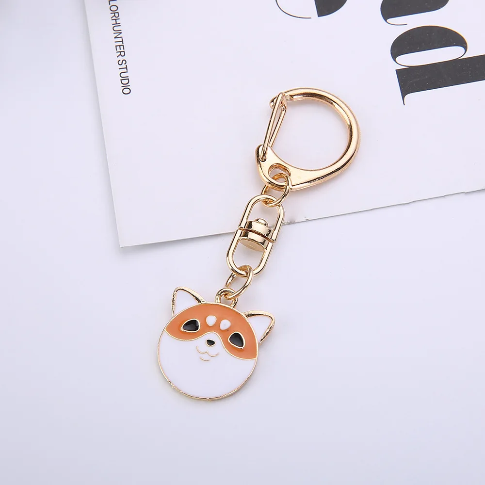 Baking Varnish Pet Dog Key Chain Cartoon Siberian Husky Chai Gou Poodle Keyring Bag Car Keys Pendant Accessories